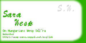 sara wesp business card